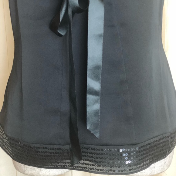 LOFT sheer black cocktail camisole. Size Large - Picture 4 of 8